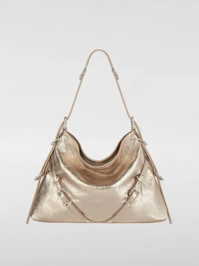 Givenchy Medium Voyou Metallic Leather Hobo Bag In Gold
