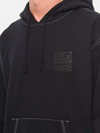 Givenchy Black Hoodie With 4g Logo Detail On Front In Cotton Man