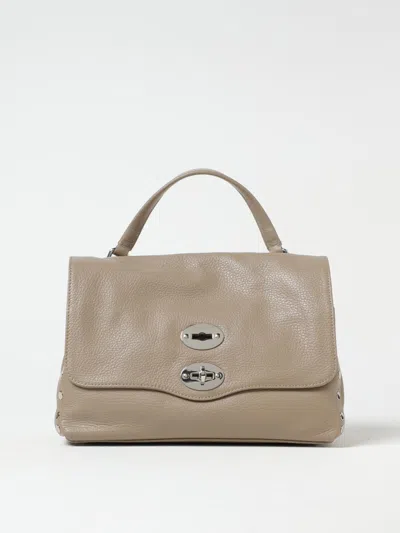 Zanellato Postina S Leather Crossbody Bag With Double Shoulder Strap In Gray