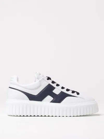 Hogan H-stripes Low-top Sneakers With Smooth Leather Upper In White