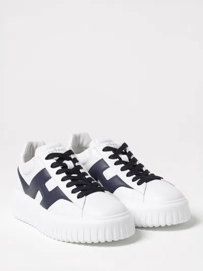 Hogan H-stripes Low-top Sneakers With Smooth Leather Upper In White