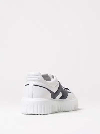 Hogan H-stripes Low-top Sneakers With Smooth Leather Upper In White