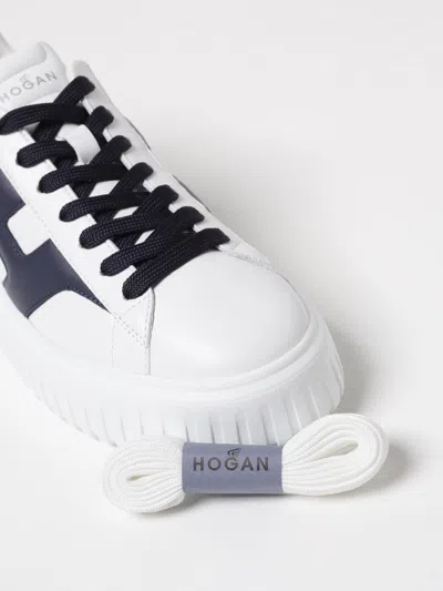 Hogan H-stripes Low-top Sneakers With Smooth Leather Upper In White