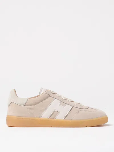 Hogan Patch Logo Suede Trainers In Neutral