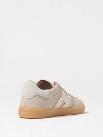 Hogan Patch Logo Suede Trainers In Neutral
