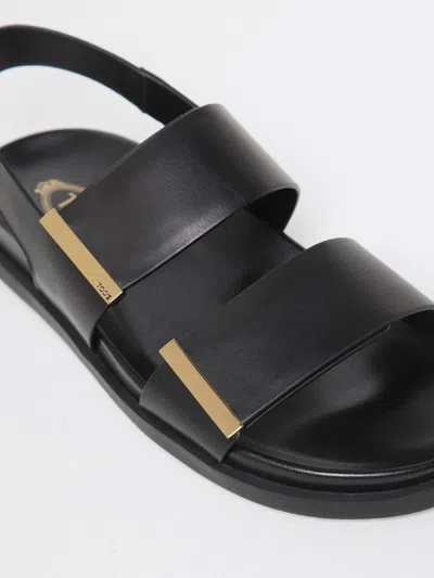 Tod's Leather Slingback Sandals In Black