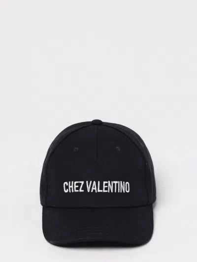 Valentino Garavani Chez Valentino Cotton Baseball Cap With Embroidery In Black