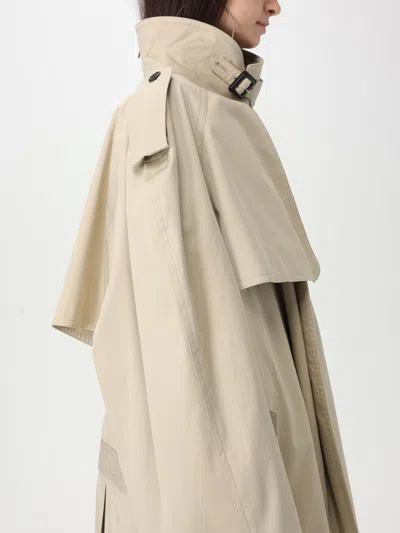 Balenciaga Beige Cropped Trench Coat In Cotton Twill Women In White