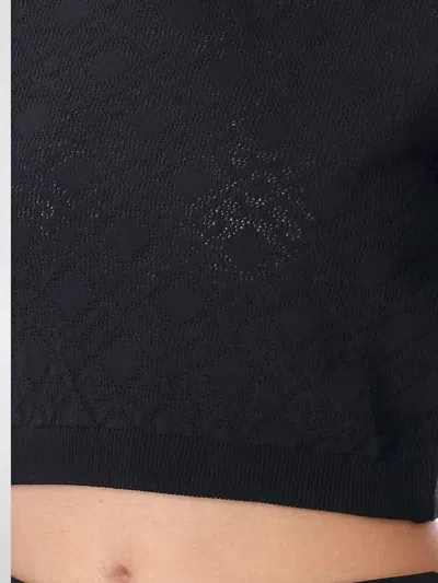 Givenchy Cropped Sweater In Monogram 72 Jacquard In Black