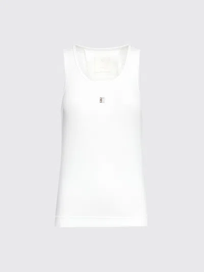 Givenchy Slim Fit Tank Top In Cotton With 4g Detail In White