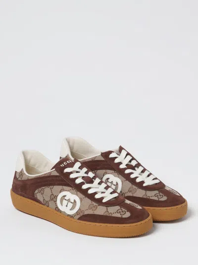 Gucci Men G75 Low-top Supreme Gg Fabric And Suede Sneakers In Multi