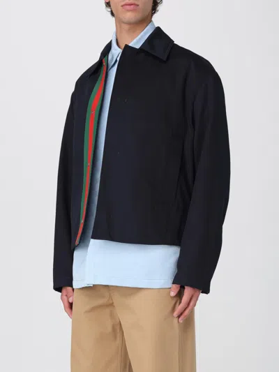 Gucci Cotton Canvas Overshirt In Blue