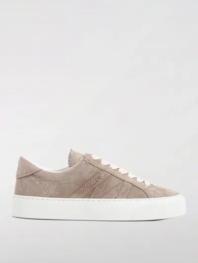 Moncler Leather Sneakers In White In Multi