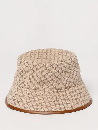 Max Mara Allover Logo Bucket Bag In Nude