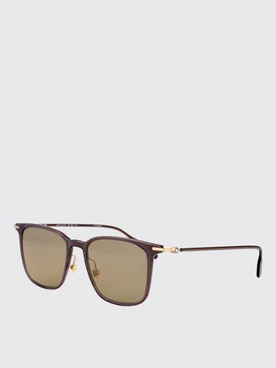Montblanc Squared Sunglasses Mb0354 S 006 In Brown