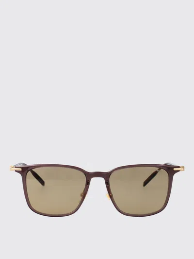 Montblanc Squared Sunglasses Mb0354 S 006 In Brown