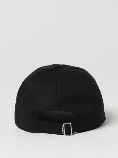 Msgm Classic Black Cap With Structured Crown And Adjustable Fit In Black
