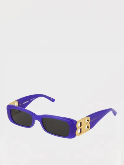 Balenciaga Rectangle-frame Sunglasses In Purple