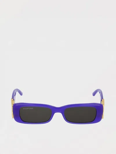 Balenciaga Rectangle-frame Sunglasses In Purple