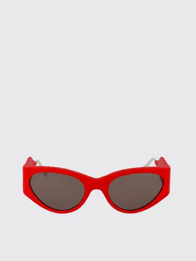 Ferragamo Red Karung Leather Sunglasses In Red
