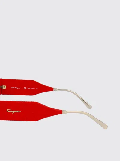 Ferragamo Red Karung Leather Sunglasses In Red