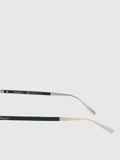 Ferragamo Light Gold Metal Sunglasses In Black