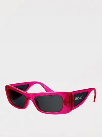 Versace Fuchsia Injectate Sunglasses In Pink