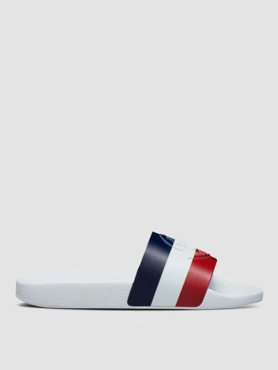 Moncler Basile Embossed Logo Slides In White