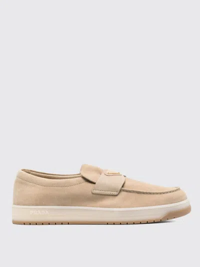 Prada Slip-on Sneakers With Soft Suede Upper In Neutrals