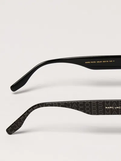 Marc Jacobs Logo-patterned Pilot-frame Sunglasses In Black