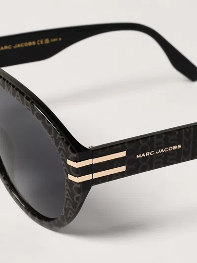 Marc Jacobs Logo-patterned Pilot-frame Sunglasses In Black