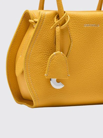 Coccinelle Lord Leather Tote Bag In Yellow