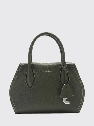 Coccinelle Top Handle Logo Charm Tote Bag In Green