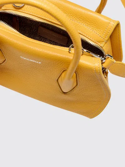 Coccinelle Lord Leather Tote Bag In Yellow