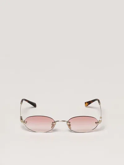 Miu Miu Sunglasses Woman  In Gold
