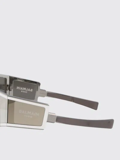 Balmain Geometric Frame Sunglasses In Gray