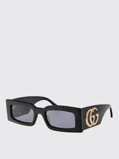 Gucci Geometric Acetate Rectangle Sunglasses In Brown