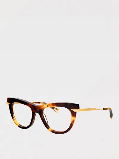 Bottega Veneta Havana Metal Optical Glasses In Brown
