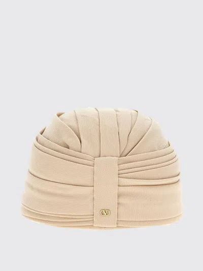 Valentino Women Beige Wool Rigid Turban Hat, Xs Luxury Hats For Women Darveys In Neutral