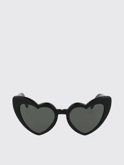 Saint Laurent Black Black Grey Acetate Sunglasses In Black