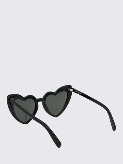 Saint Laurent Black Black Grey Acetate Sunglasses In Black