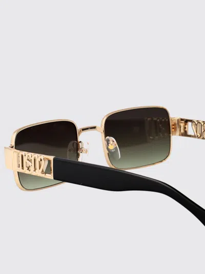 Dsquared2 Matte Gold Black Metal Sunglasses In Green