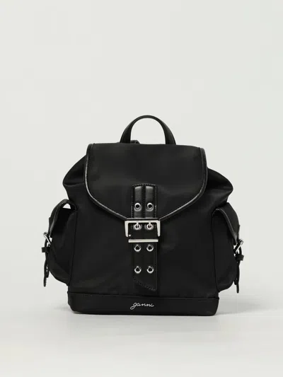 Ganni Bucky Recycled Nylon Backpack In Black