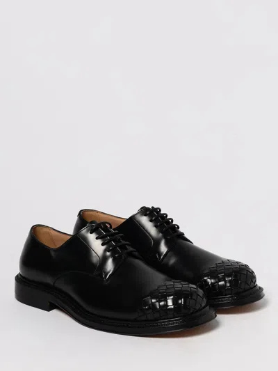 Bottega Veneta Leather Lace-up Shoes Featuring Signature Detail In Black