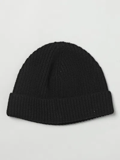 Valentino Garavani Cashmere Ribbed Texture Beanie With Turn-up Brim In Black