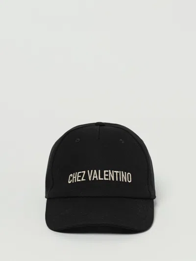 Valentino Garavani Chez Valentino Cotton Baseball Cap With Embroidery In Black