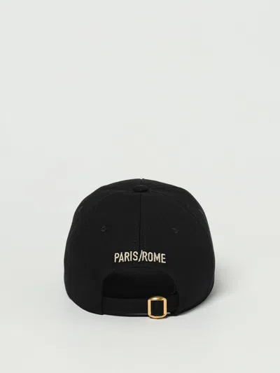 Valentino Garavani Chez Valentino Cotton Baseball Cap With Embroidery In Black