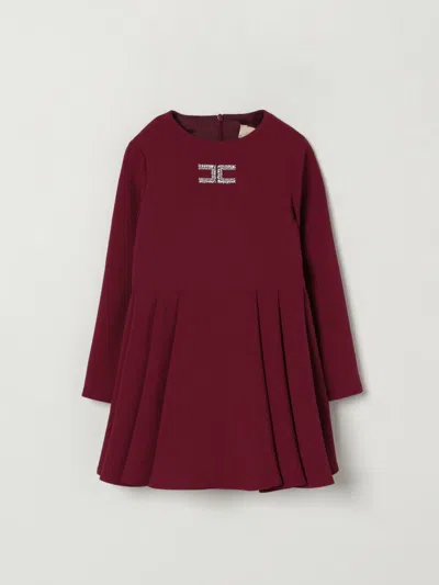 Elisabetta Franchi La Mia Bambina Dress Kids  In Burgundy
