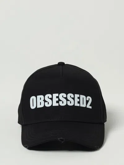 Dsquared2 Black Cotton Baseball Cap In Black