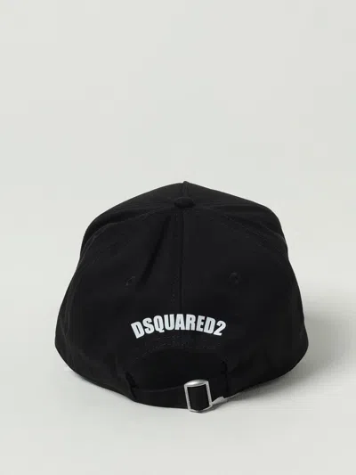Dsquared2 Black Cotton Baseball Cap In Black